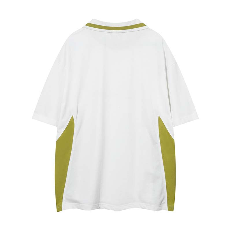 Men's Contrast Stitching Half Sleeve Casual Sports Shirt