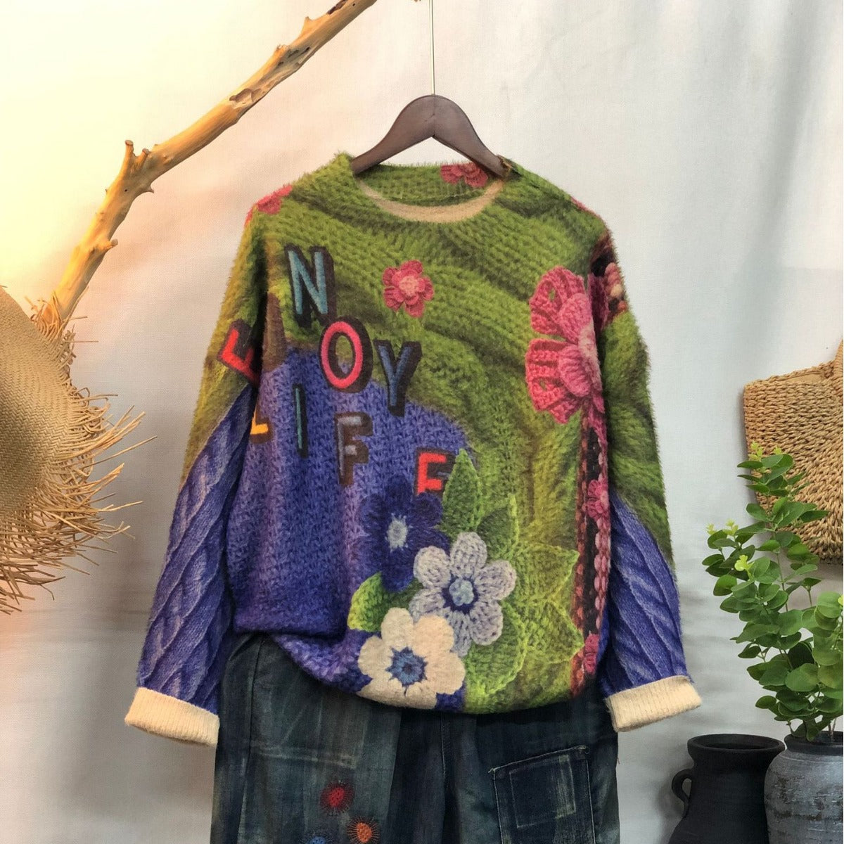New Women's Loose-fitting Round-neck Sweater for Outerwear