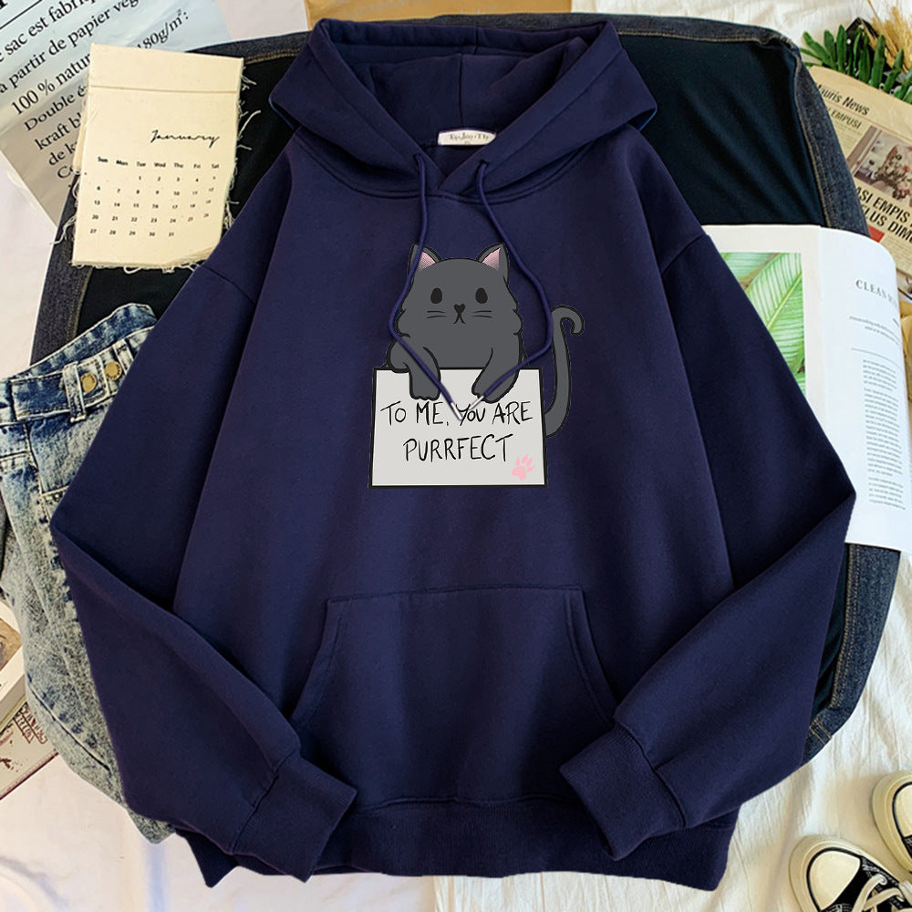 Girls Solid Color Cozy Long-Sleeve Hoodie