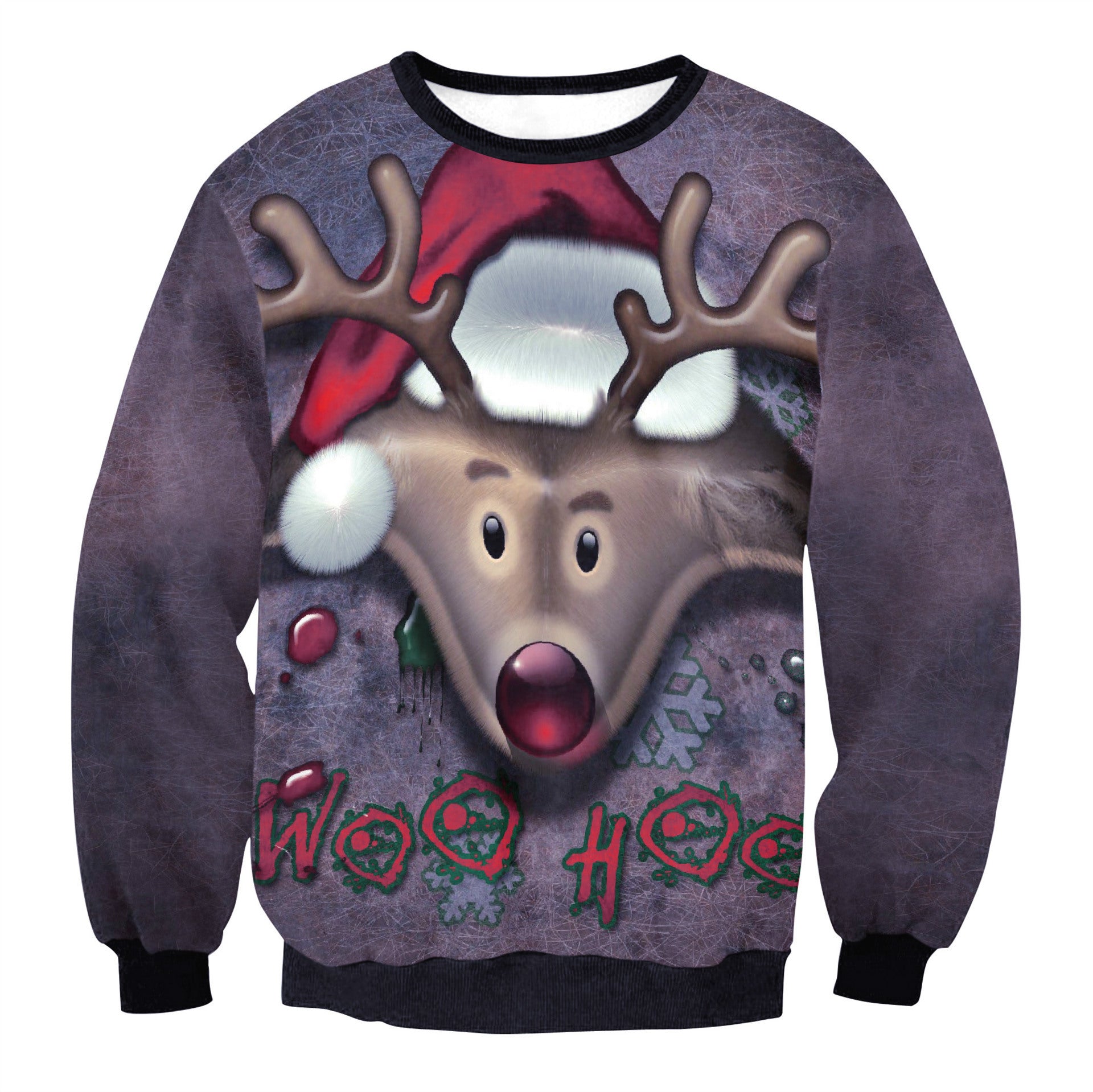 Festive Santa Elk Christmas Sweatshirt for Women