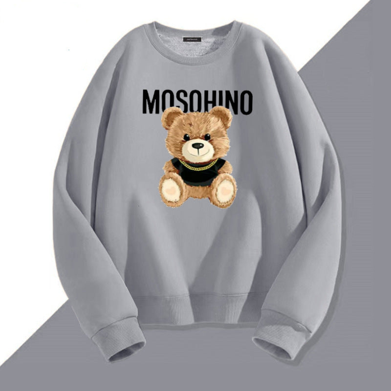 Cute Bear Print Couple Hoodie Matching Sweatshirt