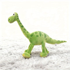 Green Dinosaur Plush Toy with T-Rex and Brachiosaurus Design