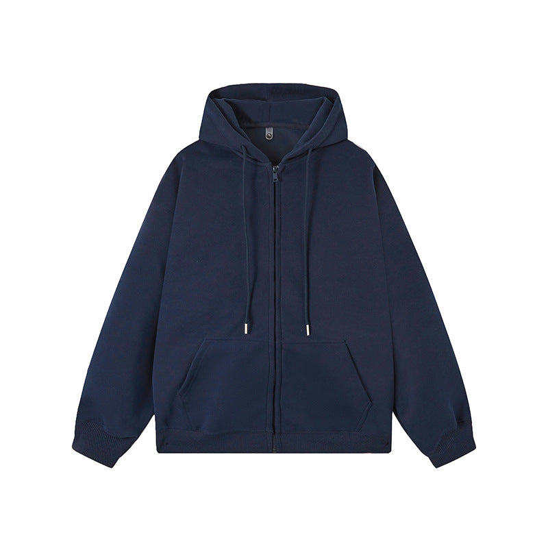 Casual Unisex Cotton Cardigan Pocket Hoodie Outerwear