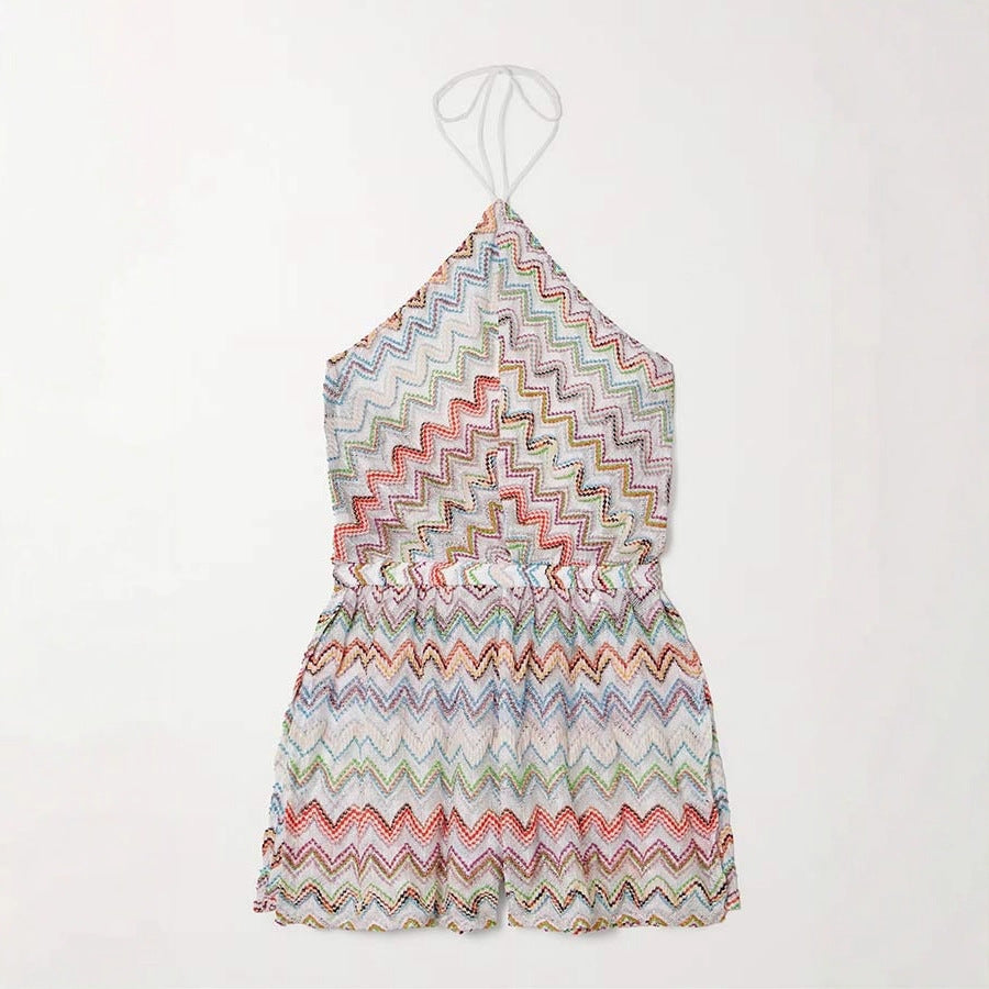 Colorful Printed Summer Split Romper