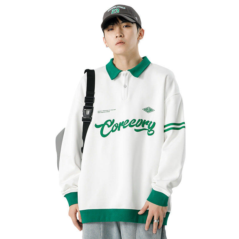Men's Japanese Retro Lapel Sweater Workwear Pullover
