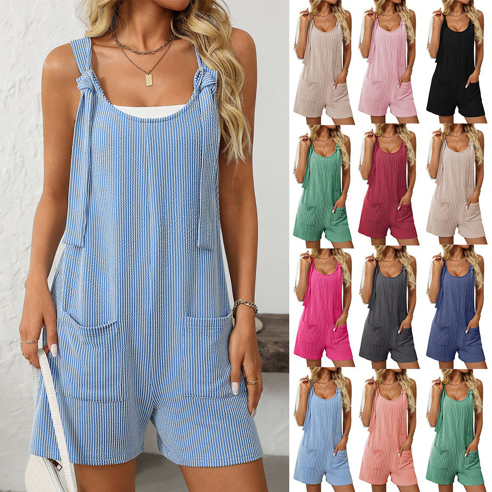 Women's Casual Knitted Strap Jumpsuit