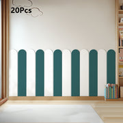 20-Pack Modern Minimalist Vertical Striped & Arch Panel Wall Stickers - Peel-and-Stick Removable Self-Adhesive Vinyl Panels, Blue Beige White Turquoise Horizontal Accent Lines for Living Room…