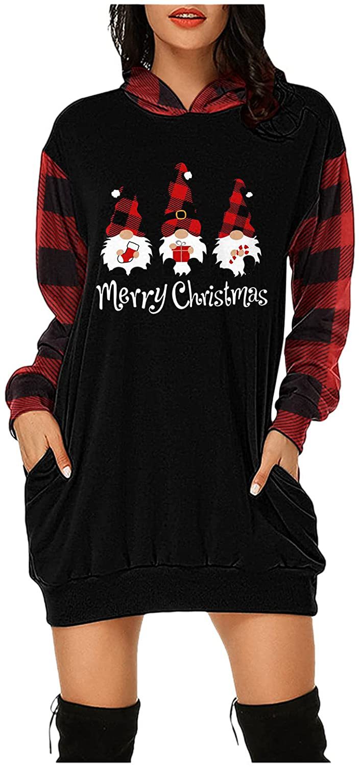 Christmas City Casual Hooded Loose fitting Dress