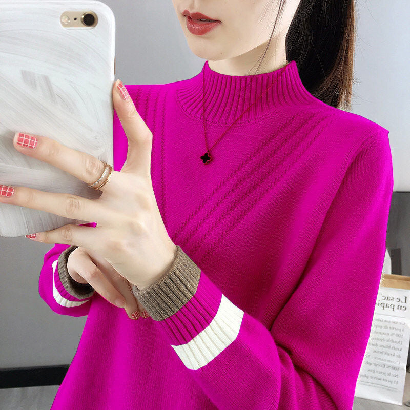 Womens Half-turtleneck Sweater Base Layer Top for Layering