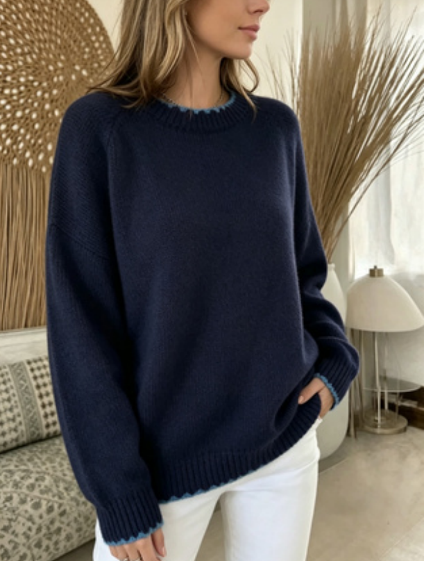 Women's Fashionable Long-sleeved Knitted Sweater