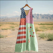 Loose-fit Casual Womens Sleeveless Dress with Digital Print