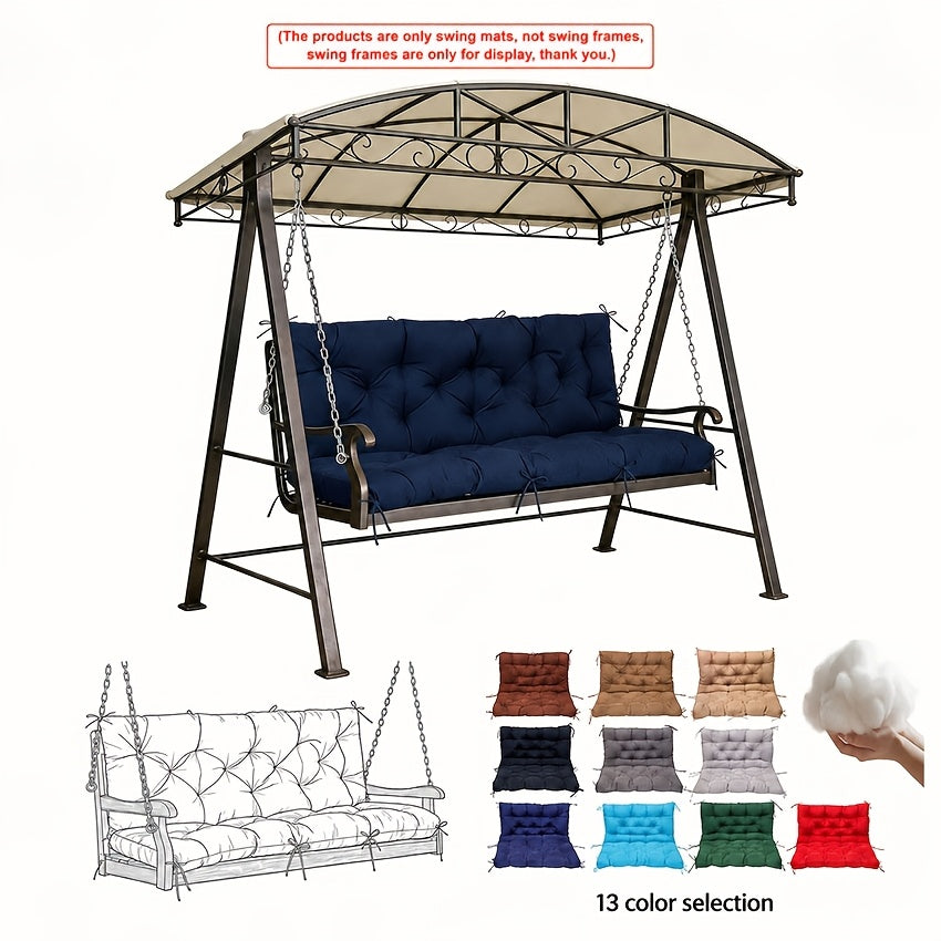 Waterproof Porch Swing Cushions 60 Inch • 2 3-Seater Replacement For Outdoor Furniture • With Backrest And Straps • Thick 5" Swing Seat Bench Cushion • Cushion Ties For Patio, Garden & Backyard • Dark Green 60''×40