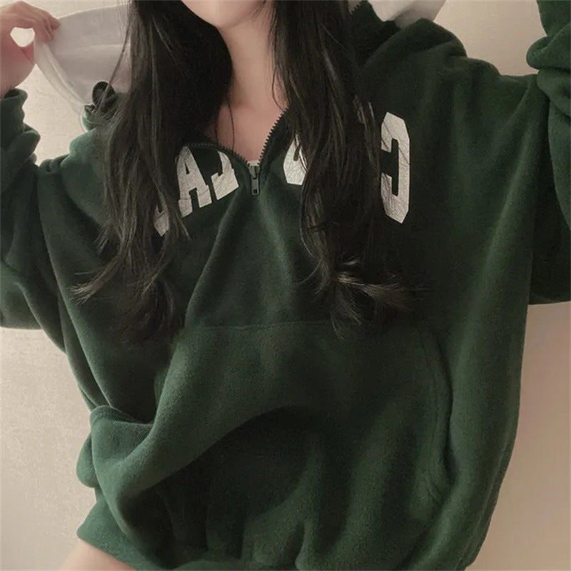 Women's Velvet Padded Thickened Winter Hoodie