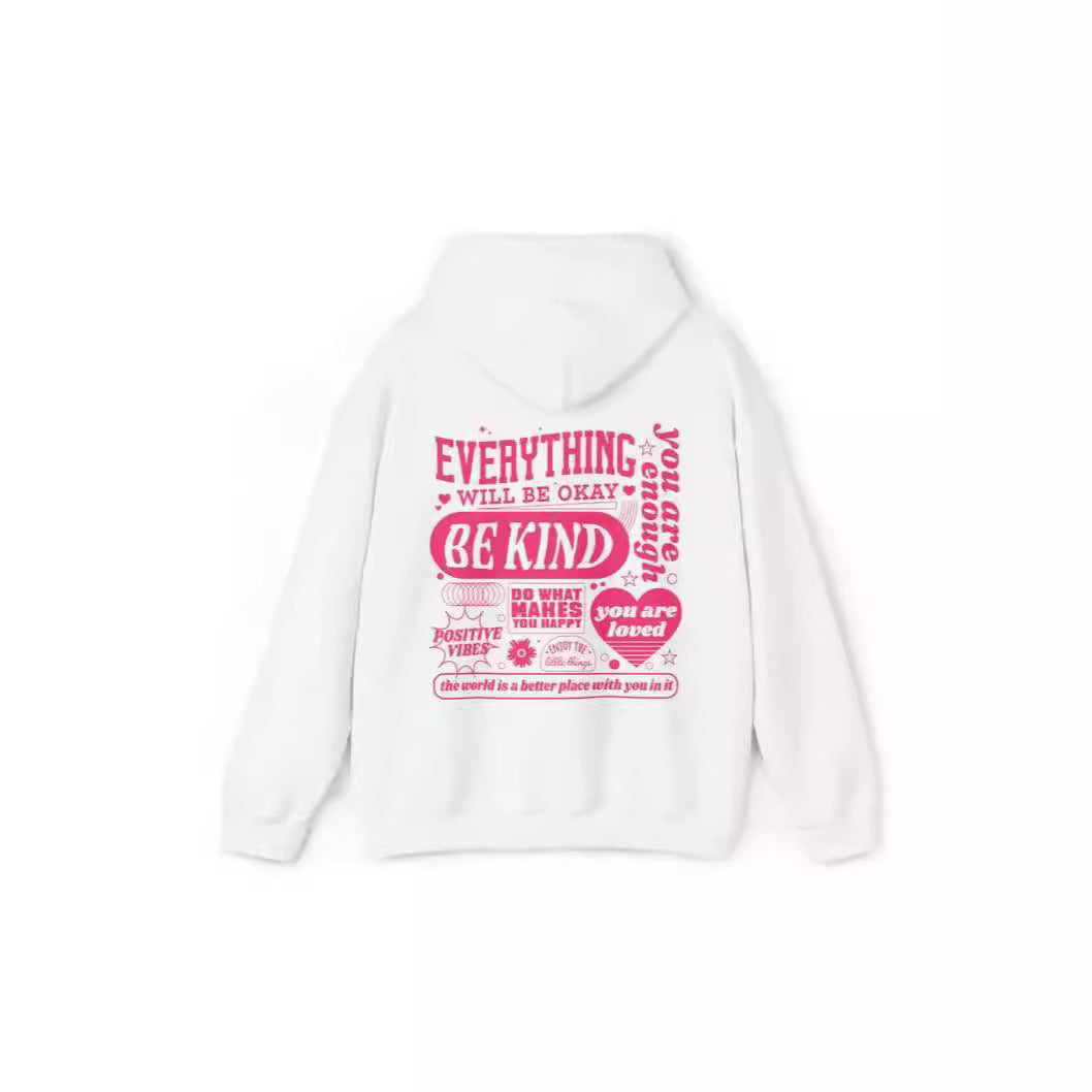 Cozy Drop-Shoulder Embroidered Pullover Hoodie