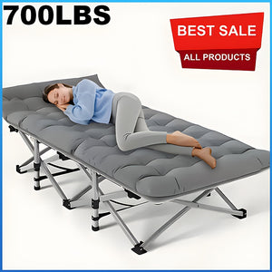 1 X 75 Inch Folding Bed, Camping Bed, Portable Folding Guest Bed with Mattress, 700-Pound Capacity, Adult Bed for Outdoor Travel, Poolside, Patio, Terrace, Camping - Elegant Outdoor Furniture, Outd...