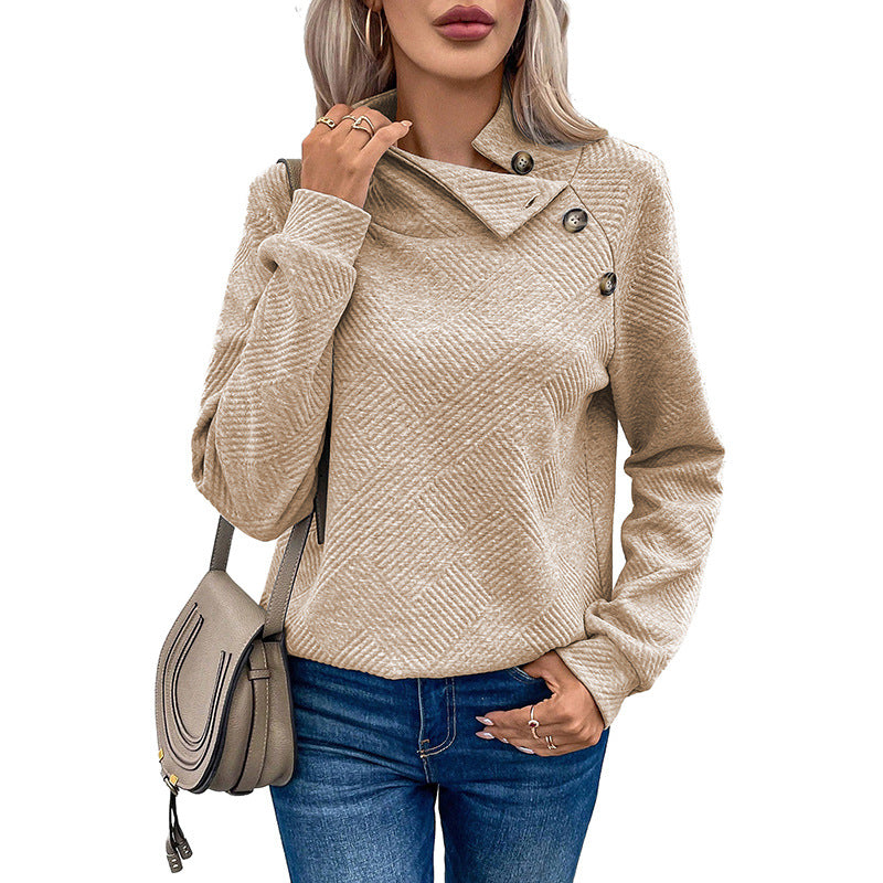 Asymmetric Solid Long Sleeve Pullover