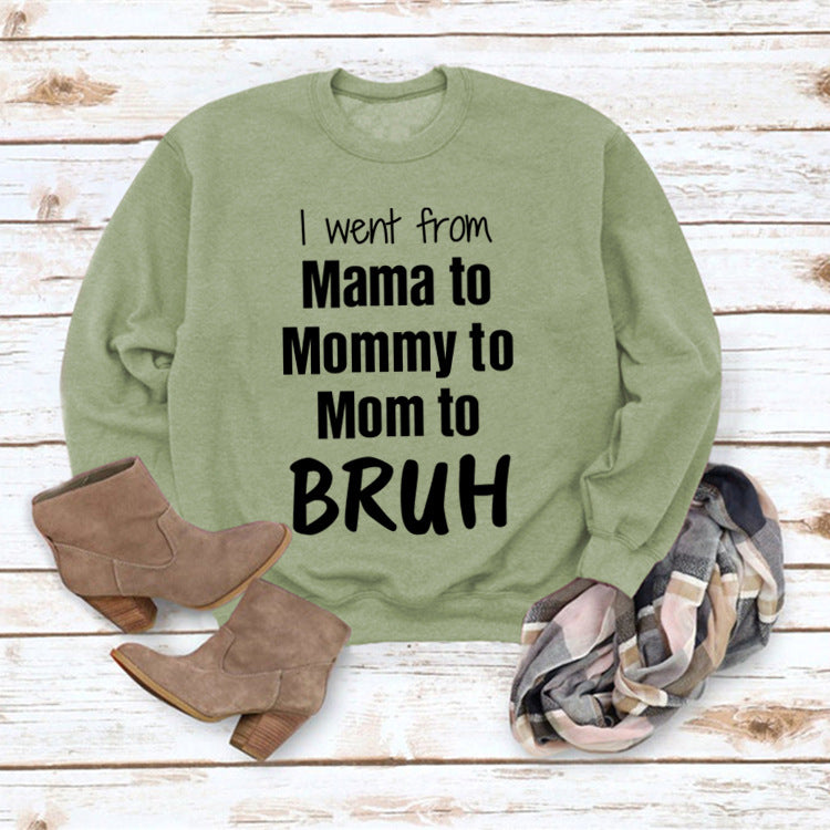 Comfy Letter Print Round Neck Loose Women's Sweater