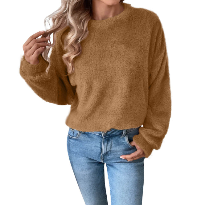Cozy Double-Sided Fleece Casual Sweatshirt for Women