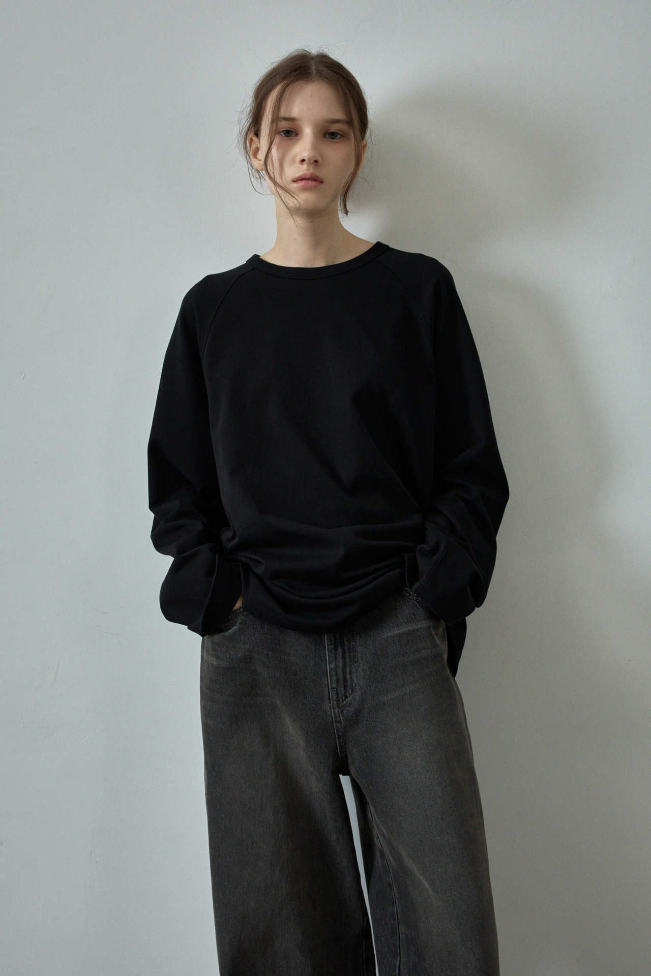Color Block Raglan Long Sleeve Casual Pullover Sweatshirt