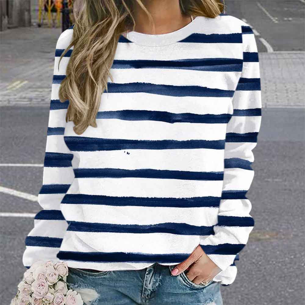 Women's Retro Tie-Dye 3D Digital Print Pullover Sweater