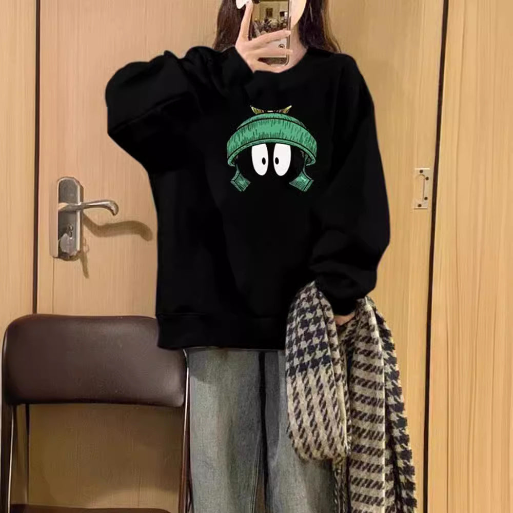 Cozy Fleece-Lined Casual Round Neck Sweatshirt