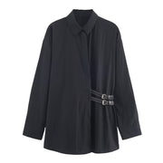 Temperament Women's Trip-strap Poplin Shirt