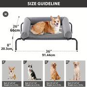 Large Elevated Cooling Dog Bed With Chew-proof Mesh & Skid-resistant Feet - Portable Raised Pet Cot For Medium/large Dogs, Breathable Outdoor/indoor Use, Durable Rectangular Design With Easy