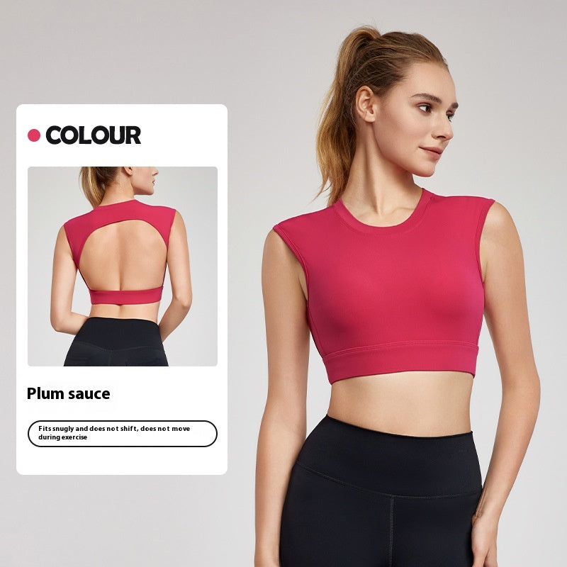 Sports Vest Women's Fixed Cup Cool Breathable Fitness Vest