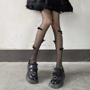 Bow Pearl White Stockings Lolita Leg Shaping Pantyhose