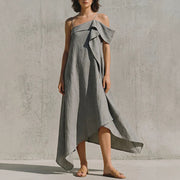 Irregular Hem Asymmetrical Off-shoulder Dress