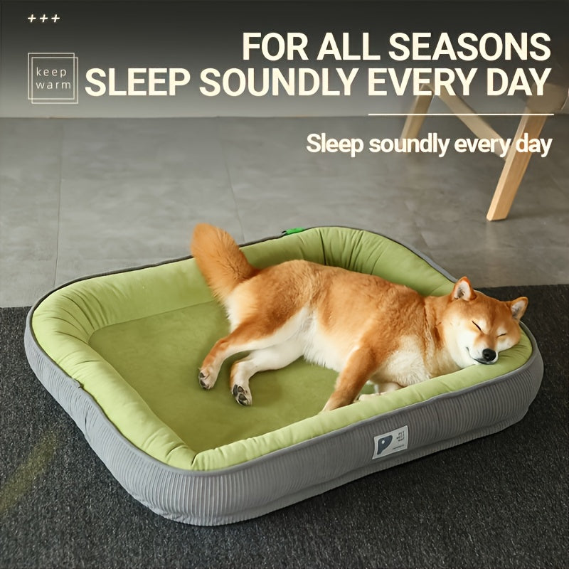 Extra Large Comfortable Pet Bed for Cats & Small Dogs - Soft Polyester Square Design, Durable All-Season Use, Mixed Colors, No Assembly Needed, Perfect for Small to Large Breeds,