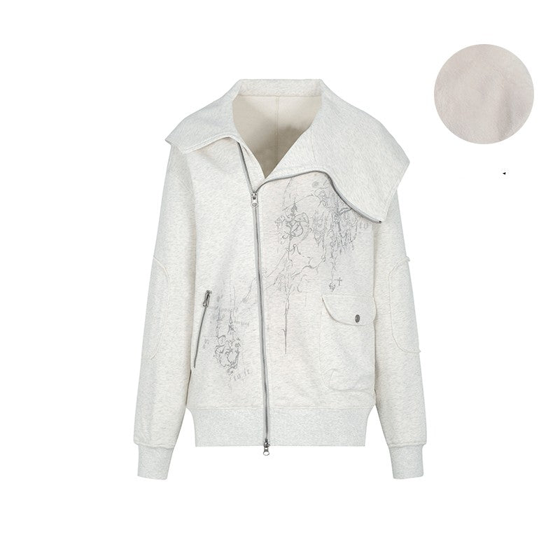 Women's Asymmetric Lazy Style Fleece Hoodie