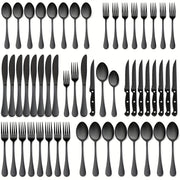 48-Piece Silverware Set With Steak Knives, Halloween Stainless Steel Flatware Cutlery Set, Eating Utensils For 8, Spoons Forks Knives For Home Kitchen, Simple Design & Mirror Finish, Dishwasher Saf...