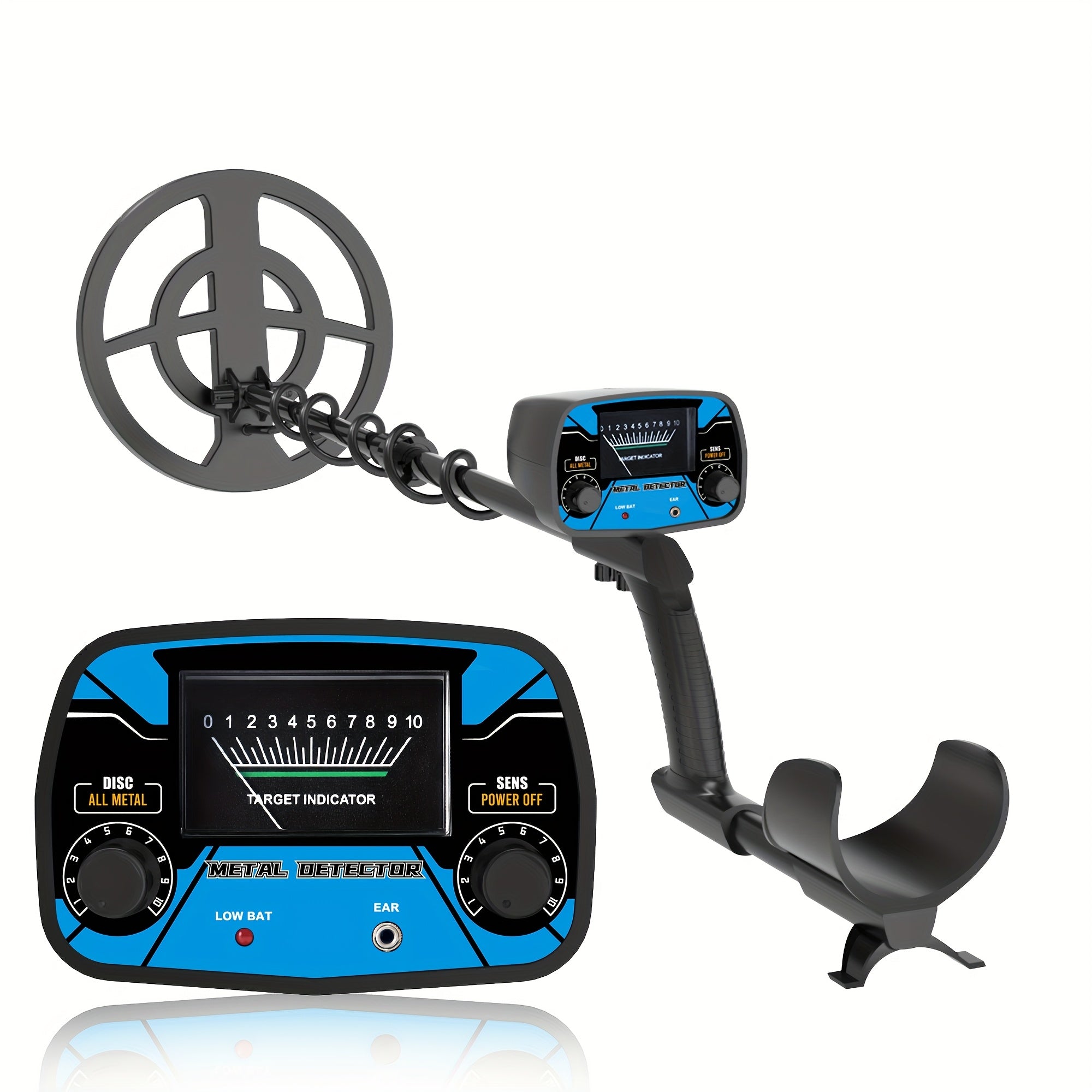 Portable Underground Metal Detector with 7.87‑inch Search Coil (Batteries Not Included)