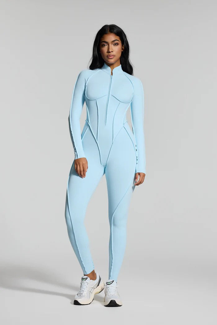 Women's Long Sleeve Zip Slim-Fit Jumpsuit