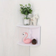 Modern Wall-Mounted Corner Shelf Organizer - Space-Saving Curved Design with Multiple Compartments, Durable Plastic for Home Decor, Books, Plants & Storage, Small Space Solution, Contemporary Decor…