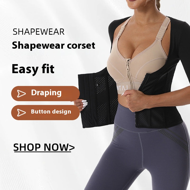 Slimming Sports Corset with 10-Bone Support – Half Sleeve Shapewear