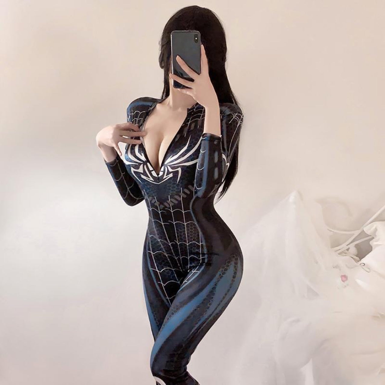 Seductive Spider Role-Play Jumpsuit & Lingerie