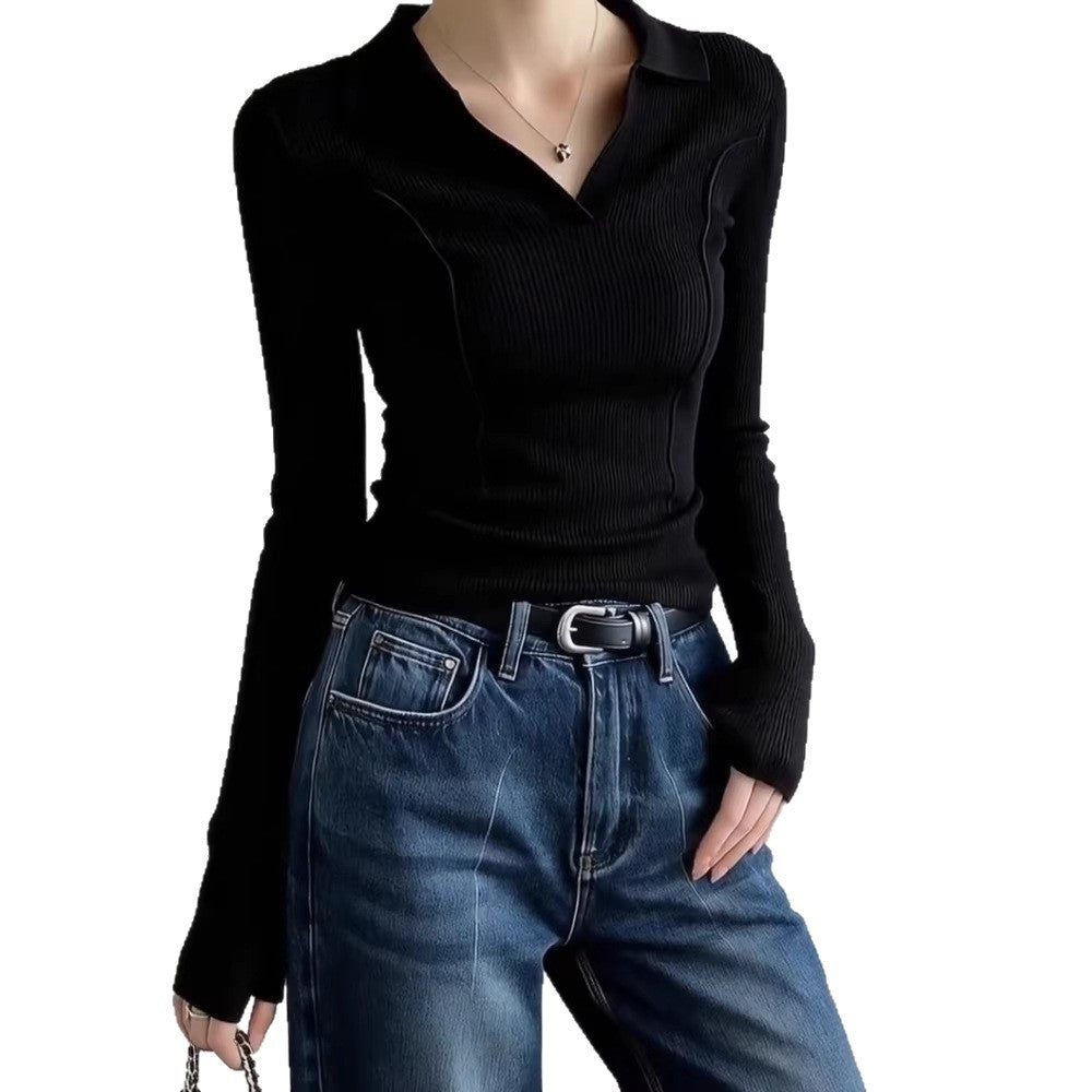 Womens Fashionable Vintage Slim-fit Knit Sweater
