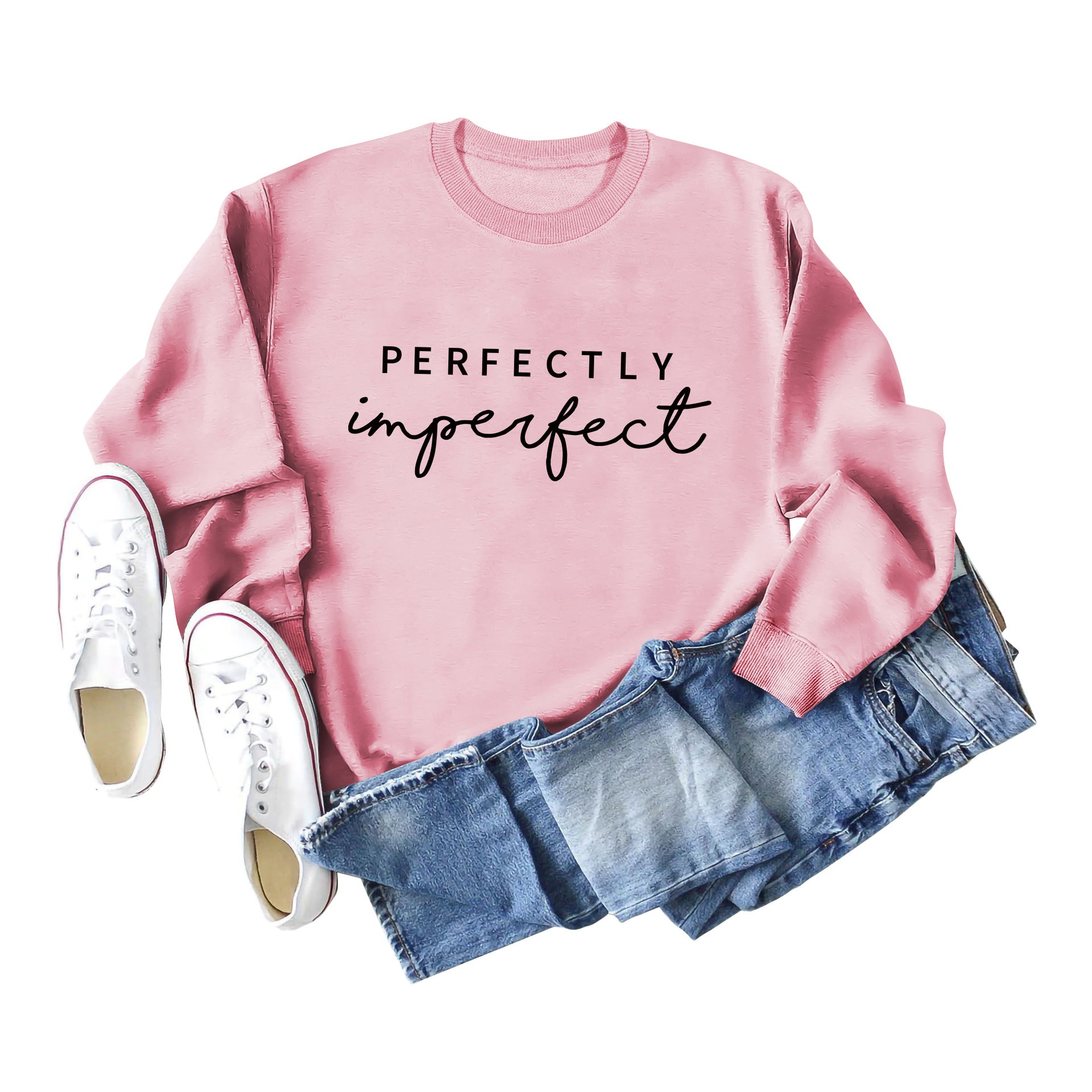 PERFECTLY Imperfect Women's Round Neck Long Sleeve Sweater