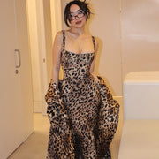 Body-hugging Sexy Leopard-print Slip Dress