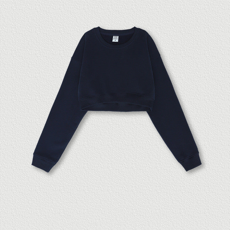 Women's Retro Cropped Long-Sleeve Sweatshirt