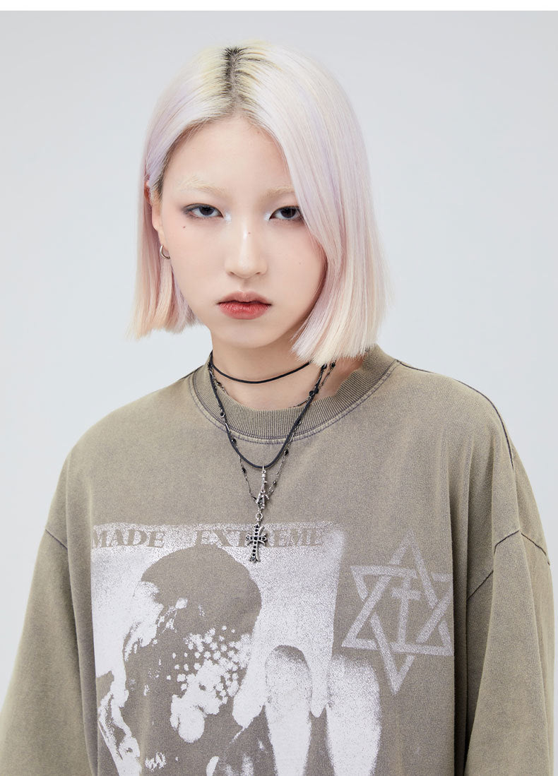 Vintage Washed Loose Short Sleeve Graphic Tee