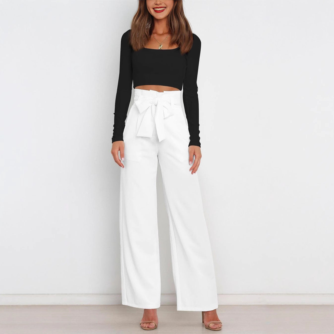 Women's Ice Silk Casual Wide-Leg Trousers