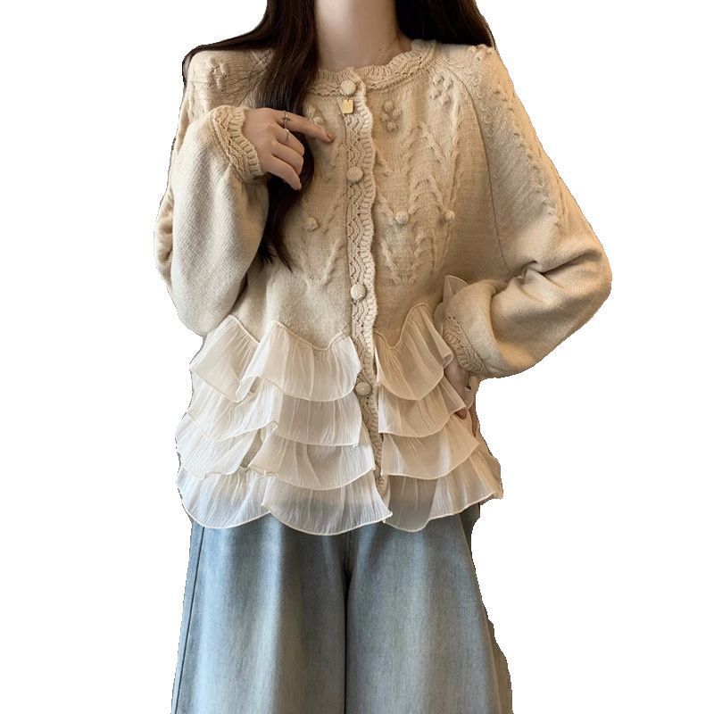 Womens Springfall Plus-size Cardigan Sweater Slimming Tummy-blurring
