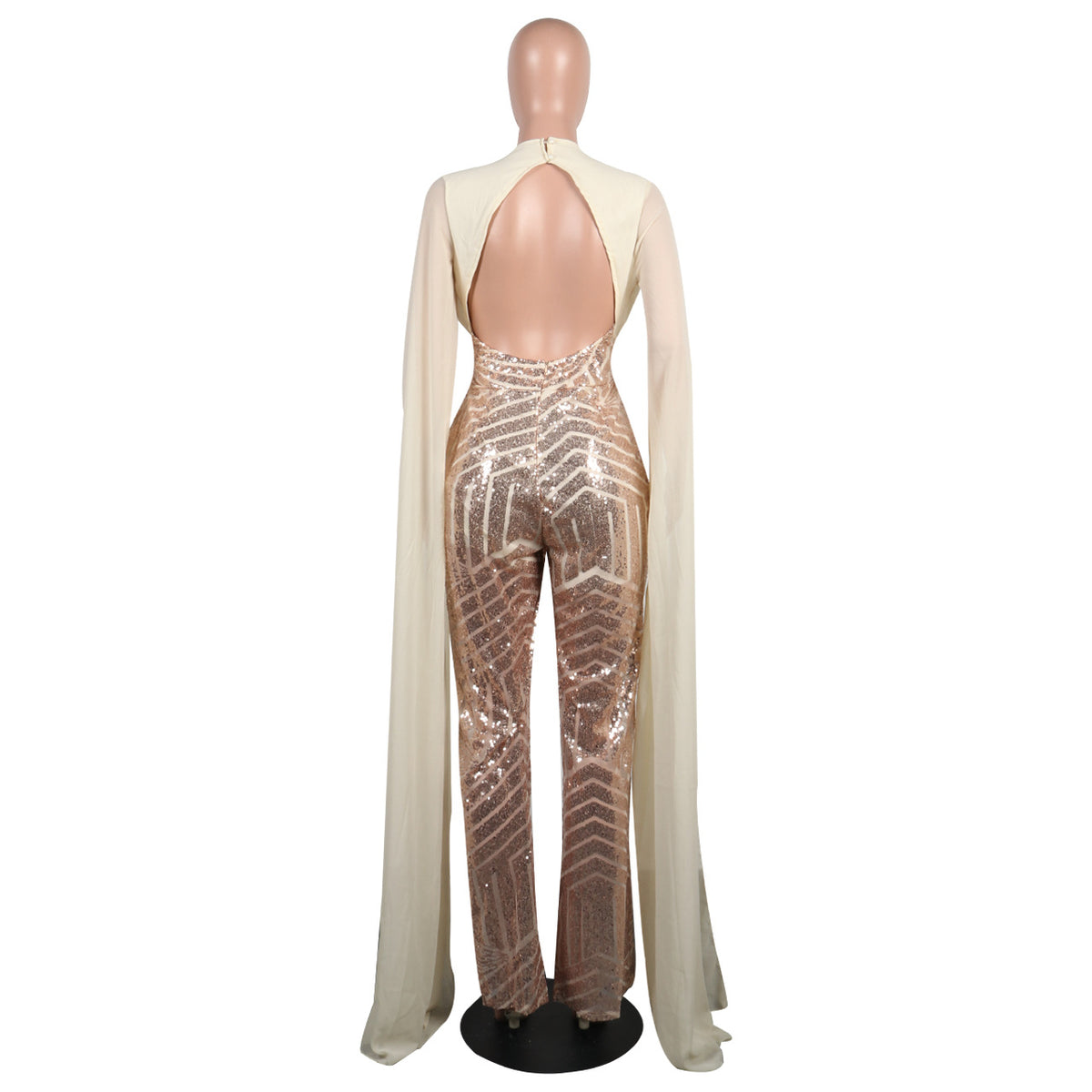 Sexy Sequined Evening Party Romper & Wide-Leg Pants Suit