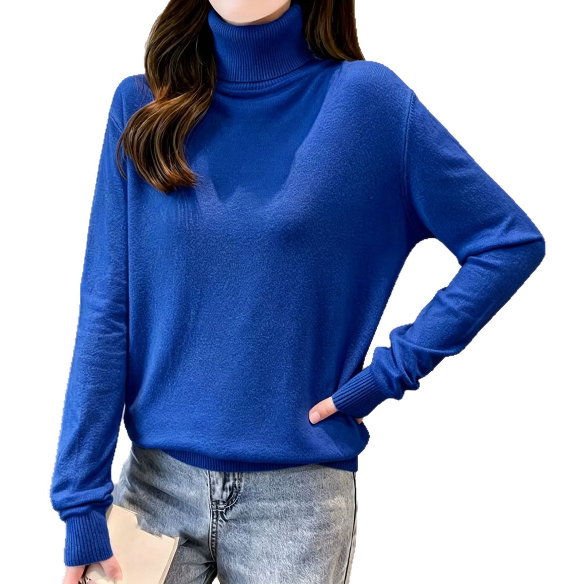 Womens Turtleneck Pullover Sweater Top