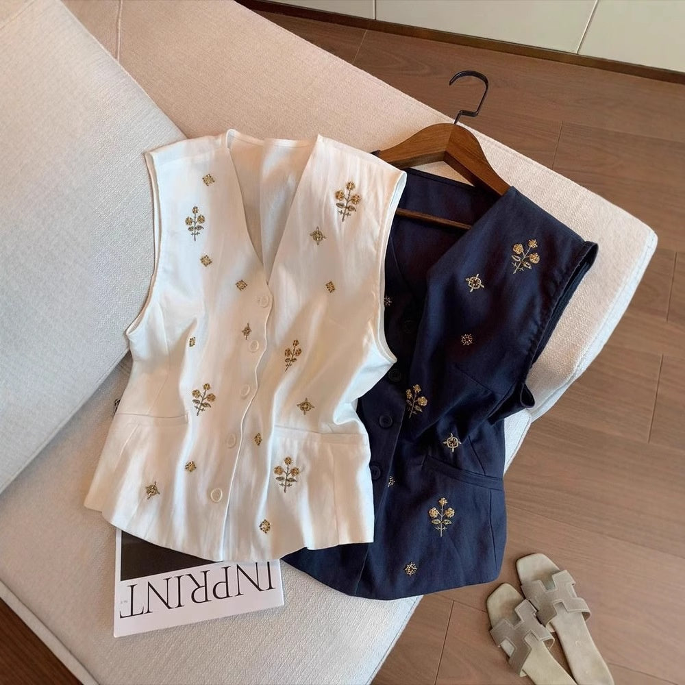 Versatile V-neck Waistcoat Vest for Women