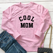 Cool Mom Letter Print Long Sleeve Pullover Sweatshirt