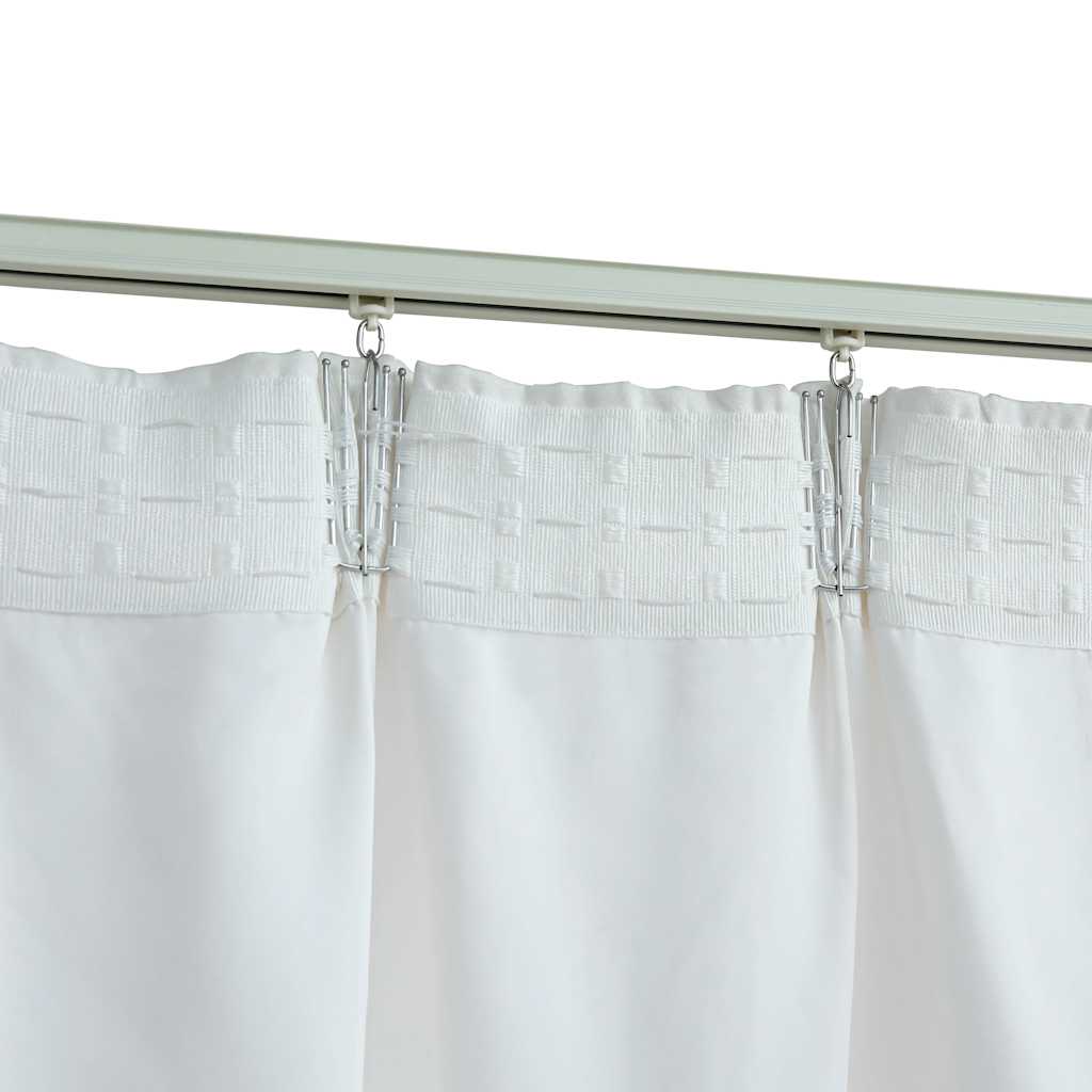 Blackout Curtains with Hooks, 2 Pieces, Grey-white